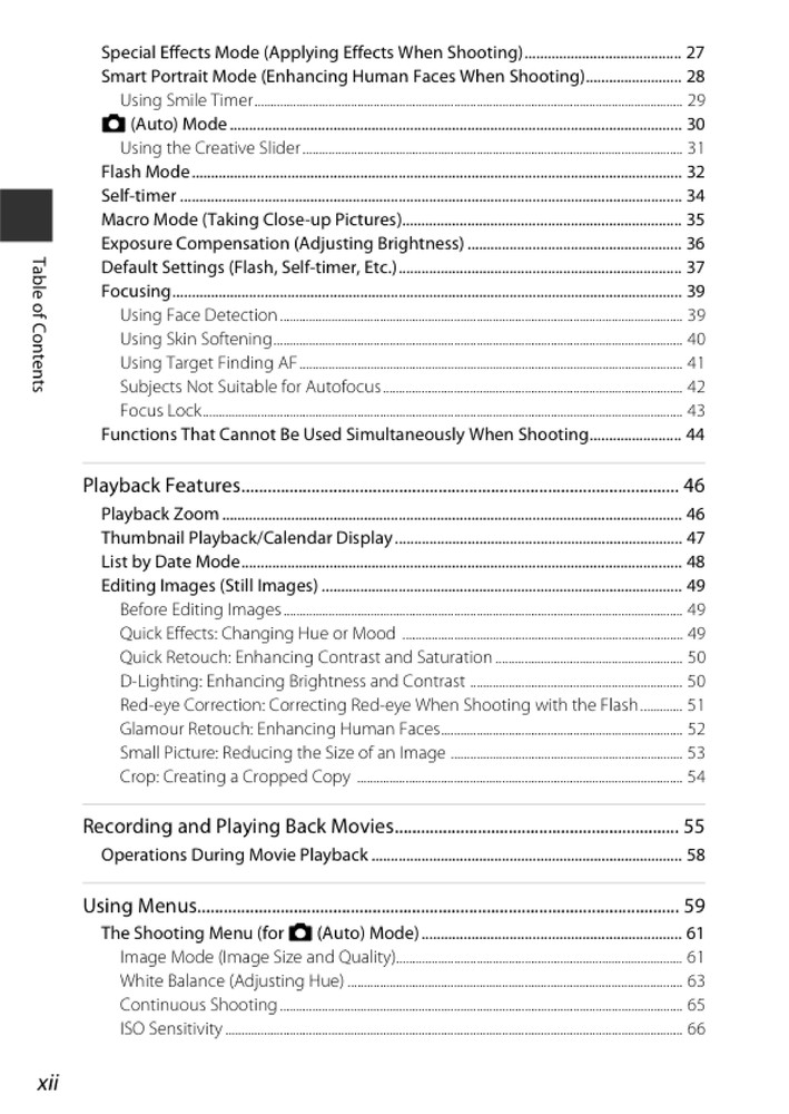 Nikon CoolPix A100 — User Reference Manual — 1/2 Size, 5.5" x 8.5" Small Compact