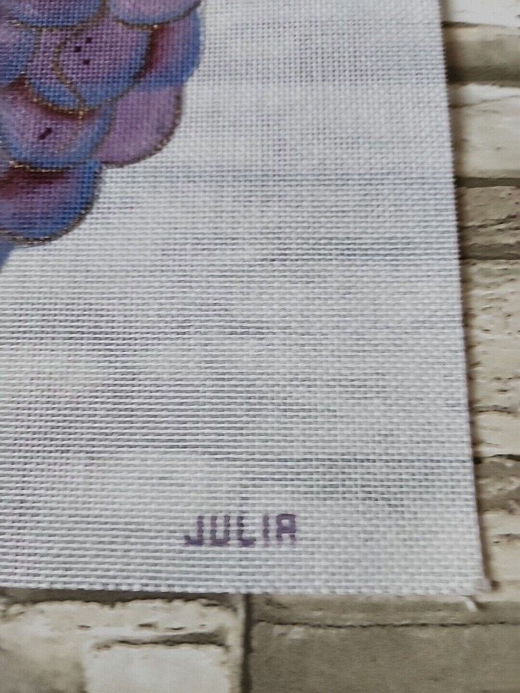 Julia Grapes Needlepoint Canvas Painted
