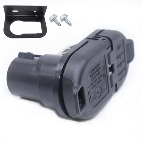 Multi-Tow 7 Pole & 4-Way Flat Trailer Connector Socket with Mounting Bracket,