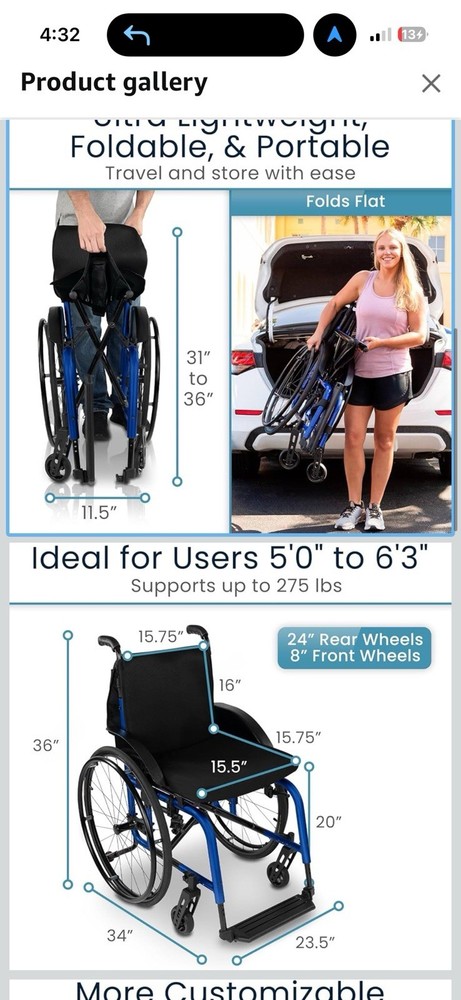 vive lightweight folding wheelchair