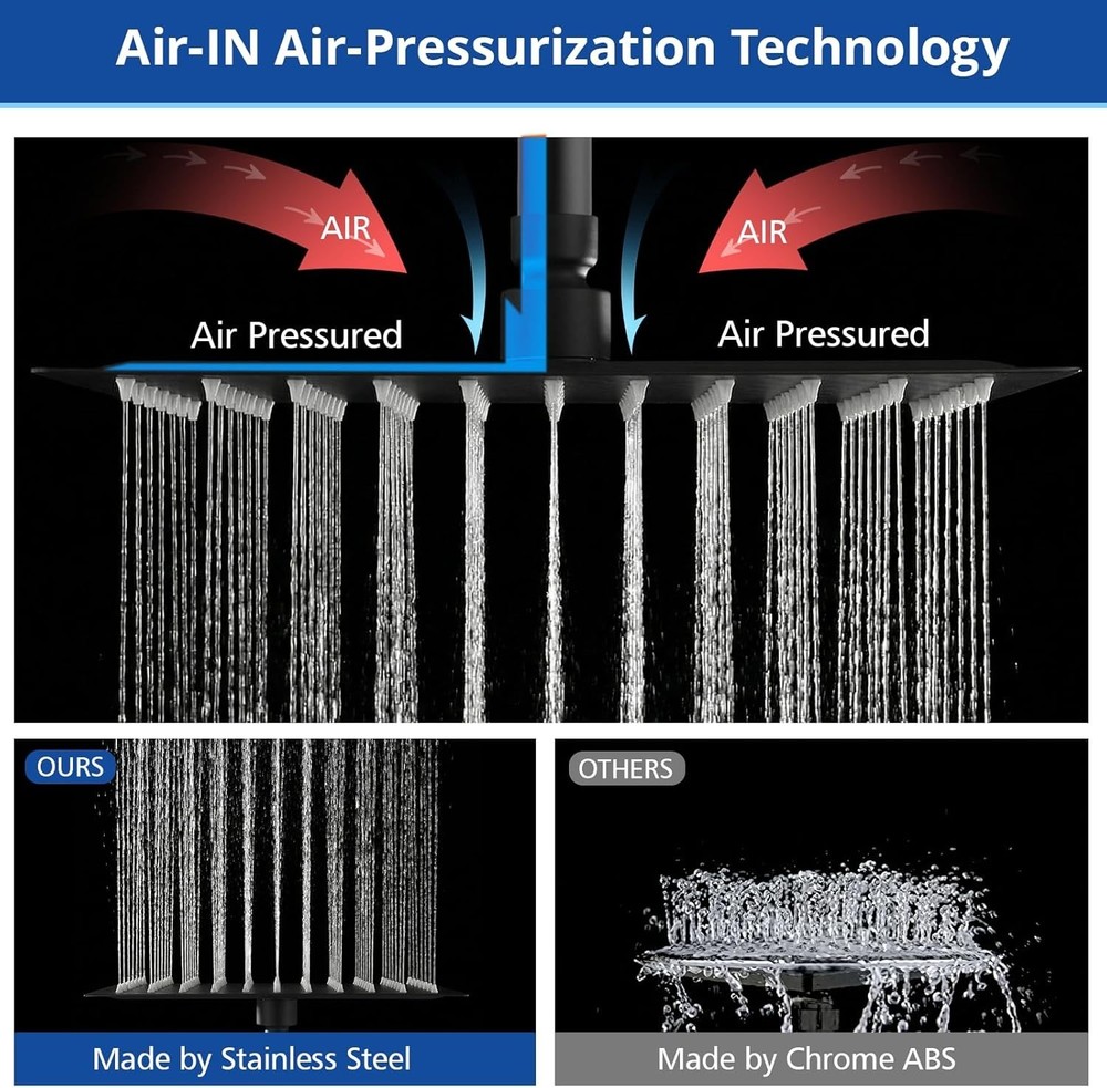 9 Settings Handheld Shower Head - Matte Black