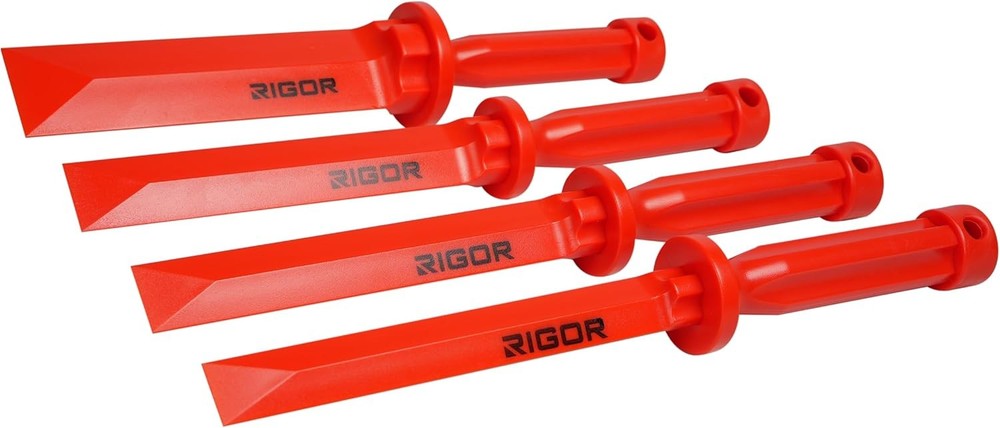 RIGOR 56006 Non-Marring Plastic Scraper Chisel Set, 4-Piece | Four Blade Widths
