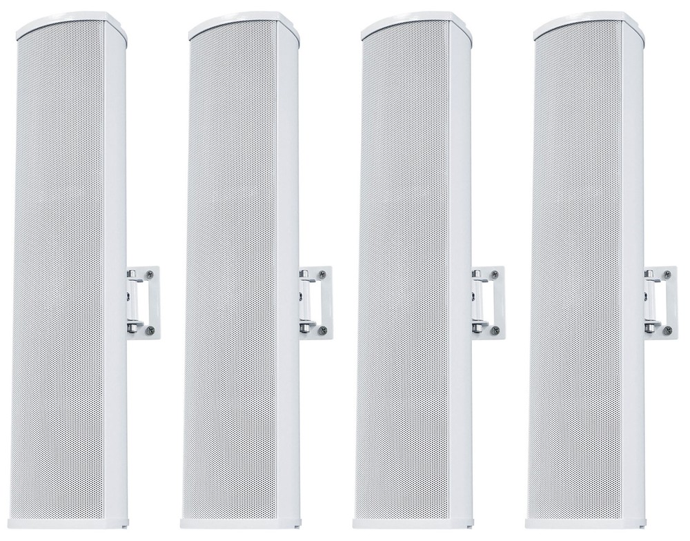 (4) Rockville WET ARRAY 4 White Line Array Speakers For church/School/Auditorium
