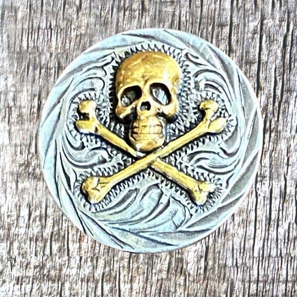 MOTORCYCLE CONCHOS BIKER SKULL CROSSBONE CON979-D