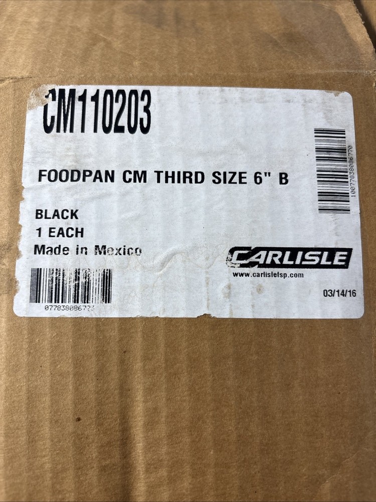 Carlisle Coldmaster Foodpan 6” Deep 1/3 Size