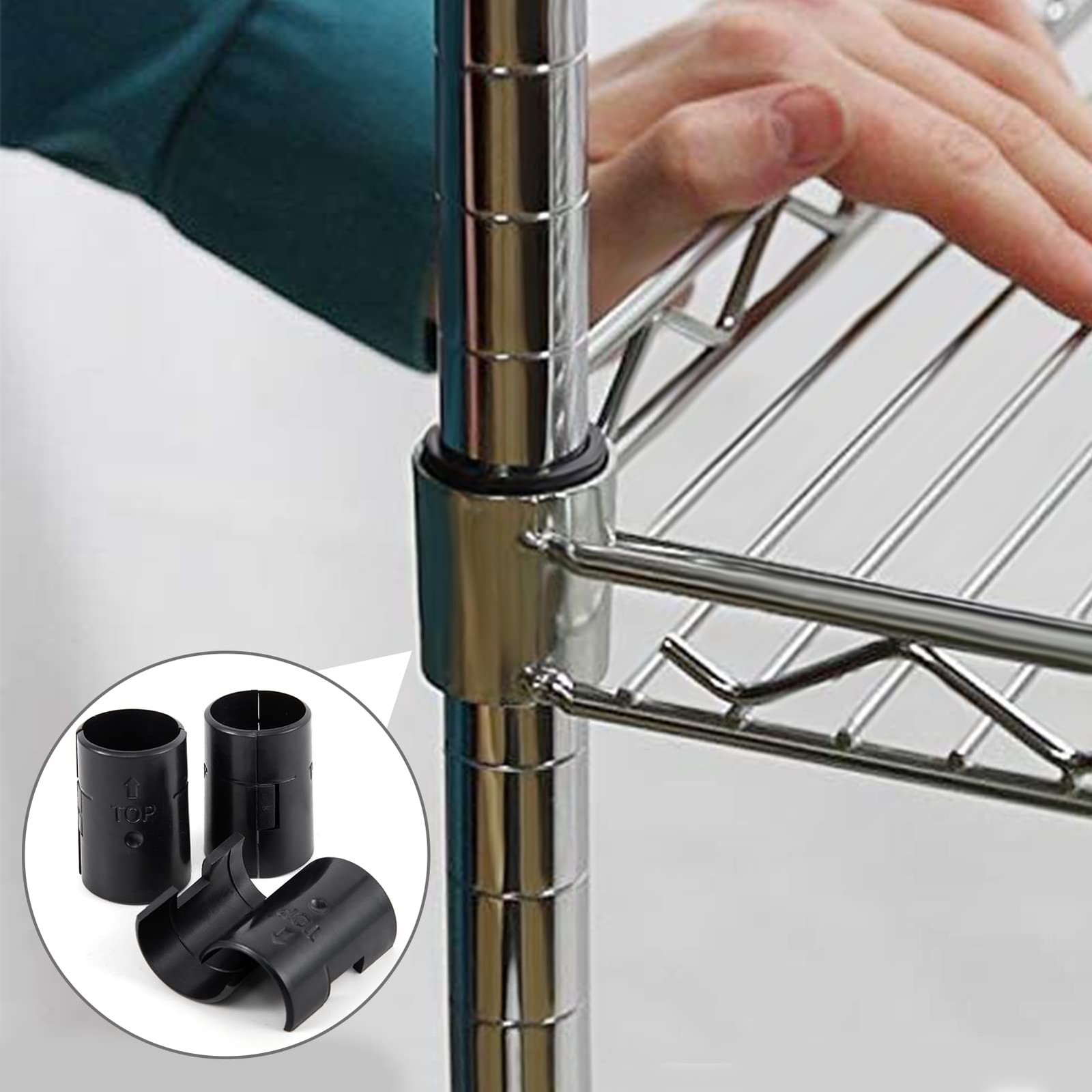 72 Pcs Wire Shelf Clips for 1" Post - 36 Pairs of Wire Rack Lock Clip Replacemen