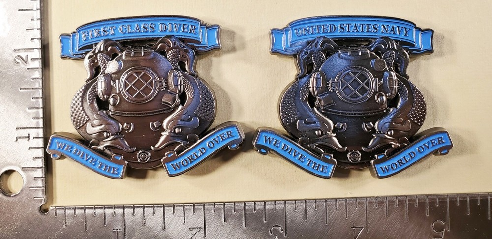 US NAVY FIRST CLASS DIVER 2" COMMEMORATIVE CHALLENGE COIN OCPM 127