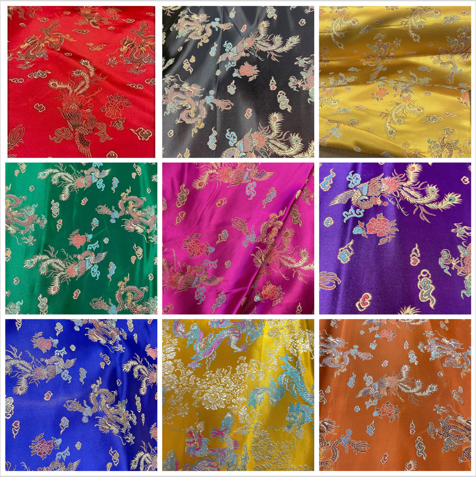 Chinese Dragon Brocade Jacquard Fabric 45" Wide BTY