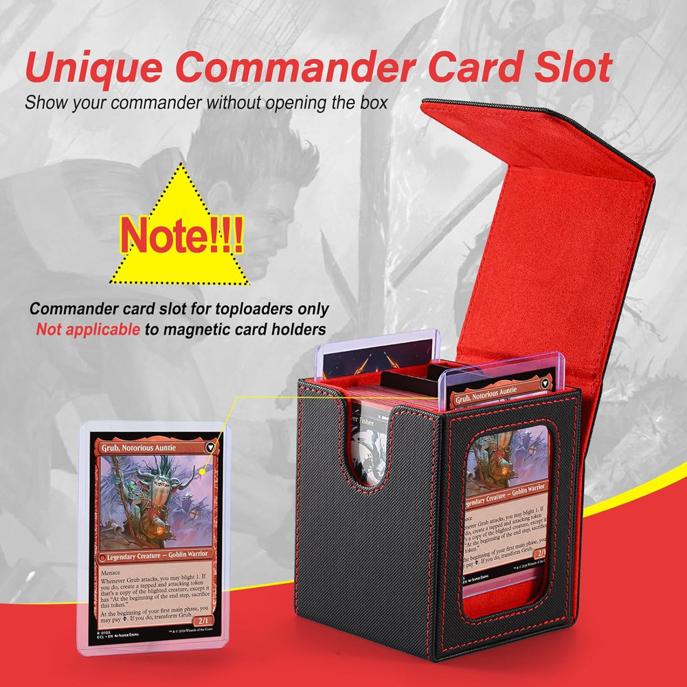 MTG Deck Box, Double Display Window, Commander Deck Box Fits 120+ Single Sleeved
