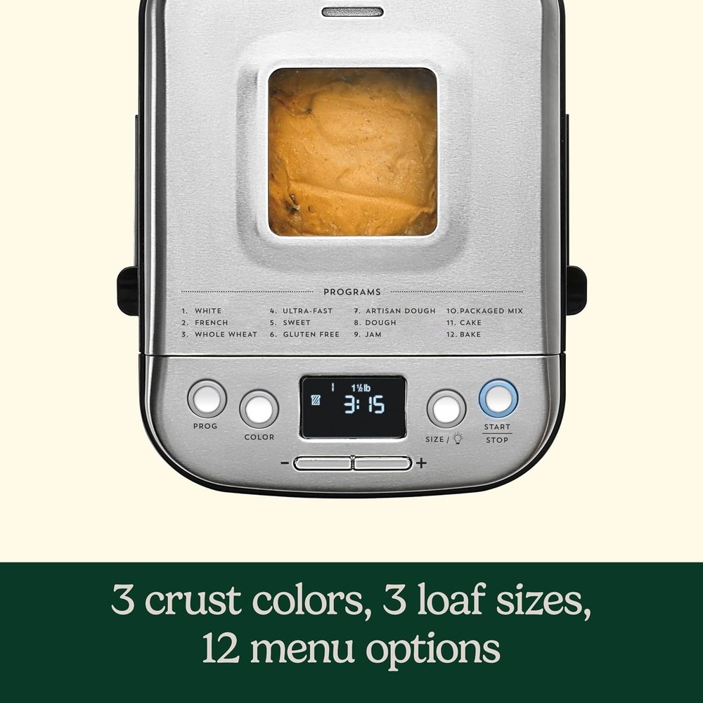 Cuisinart Bread Maker Machine, Stainless Steel Automatic Bread Machine