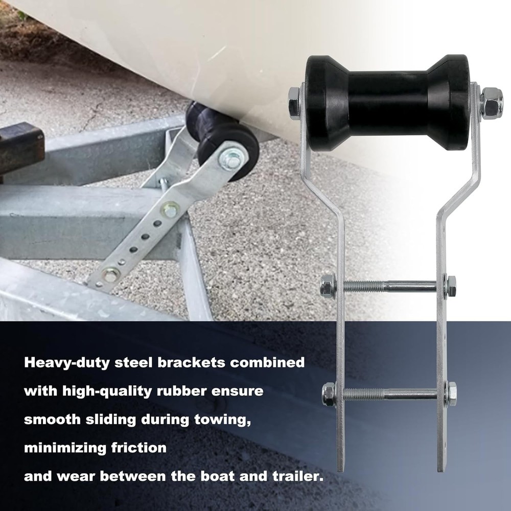 Updated 5" Boat Trailer Rollers with Brackets Black Adjustable Keel Roller Ass.