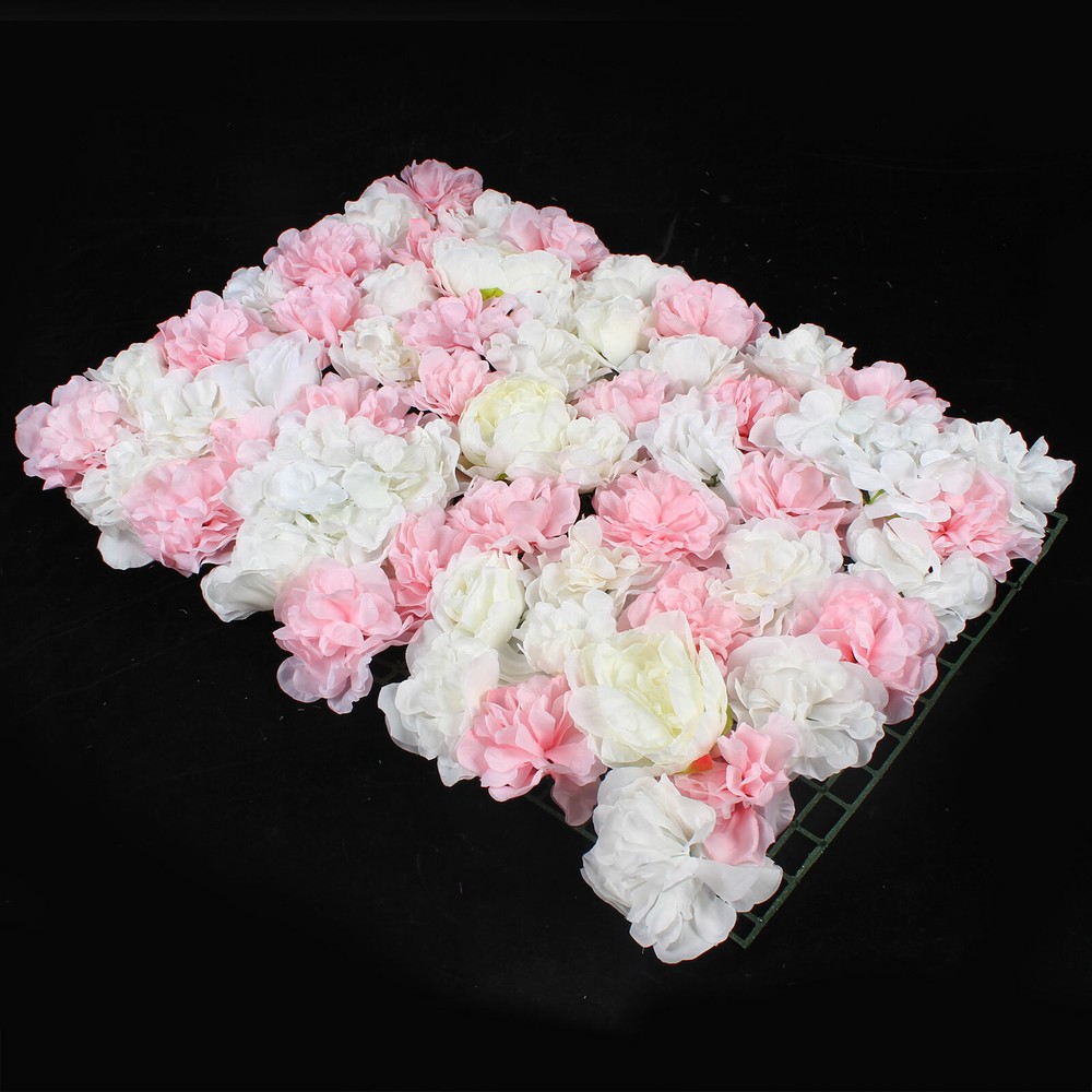 6pcs Artificial Flowers Wall Panel Rose Hydrangea Wedding Party Backdrop Decor