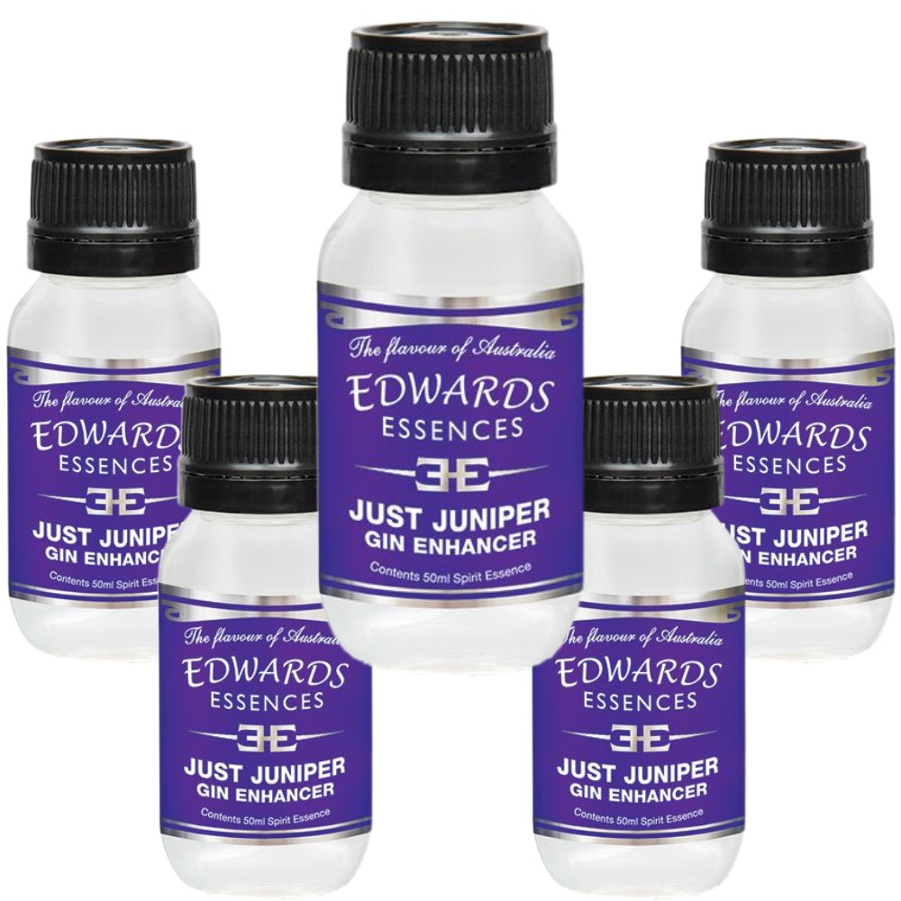 Edwards Essence Just Juniper Gin Enhancer 50ml 5 Pack Brewing Distilling Spirits