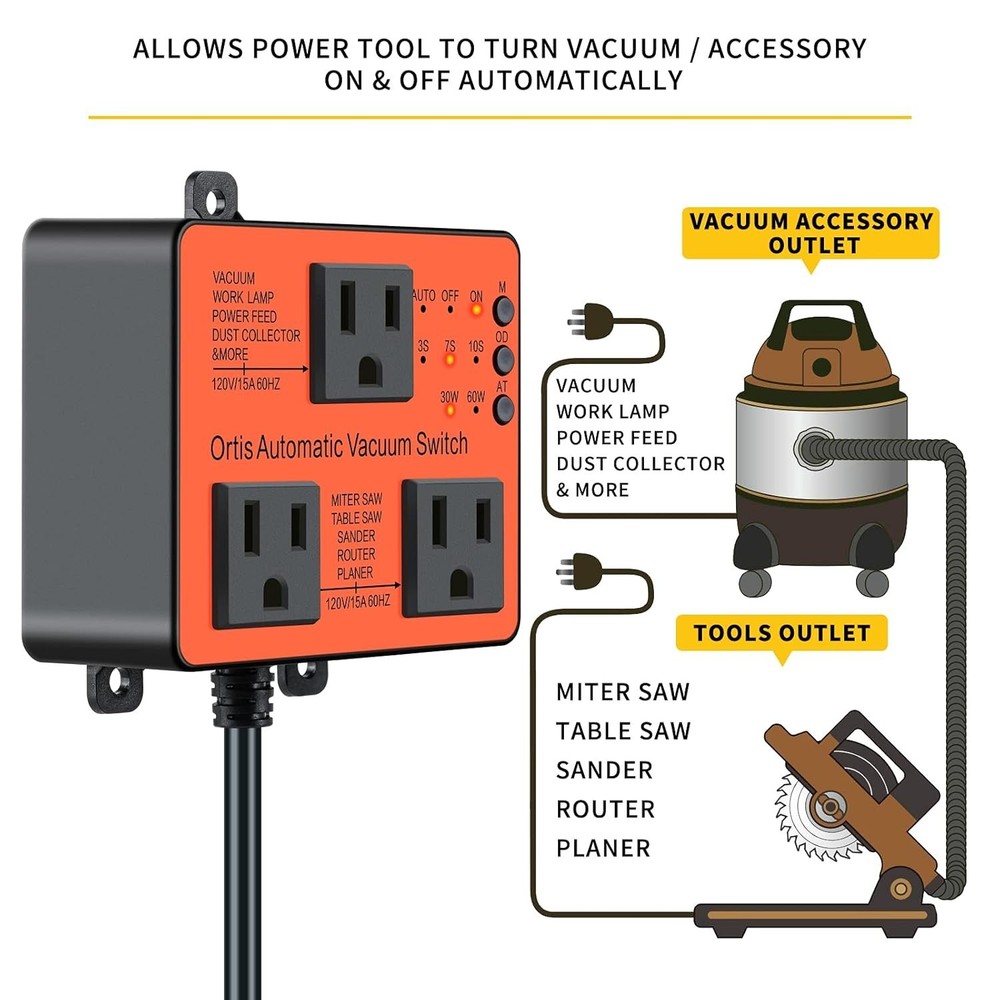 Automatic Vacuum Switch Dust Control Auto Switch with Delay for Power Tools