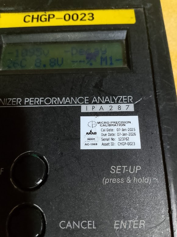 MEX Monroe Electronics CHGP-0023 IONIZER PERFORMANCE ANALYZER 287a Ver 1.13