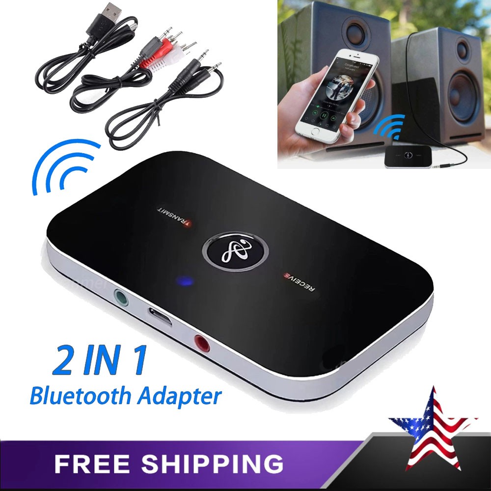 Bluetooth 5.0 Transmitter Receiver 2 IN 1 Wireless Audio 3.5mm Jack Aux Adapter