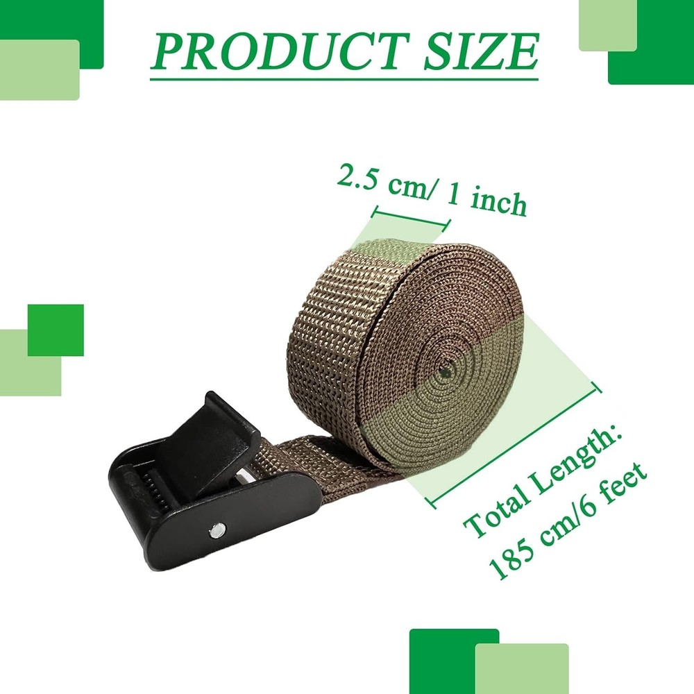 4 Pack Trail & Game Camera Mount Tree Straps with Snap, 185Cm/6Ft Foldable Nylon