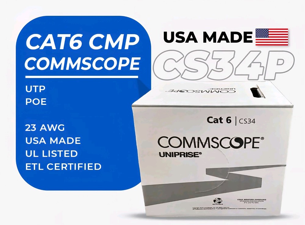Commscope CS34P 23/4P Cat6 F/UTP WebTrak Plenum Shield Network Cable Blue /100ft