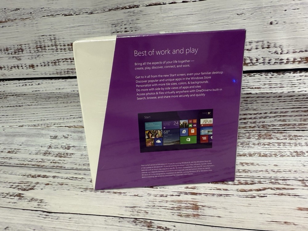 Microsoft Windows 8.1 Full Version 2014 32 & 64 Bit DVD New and Sealed!