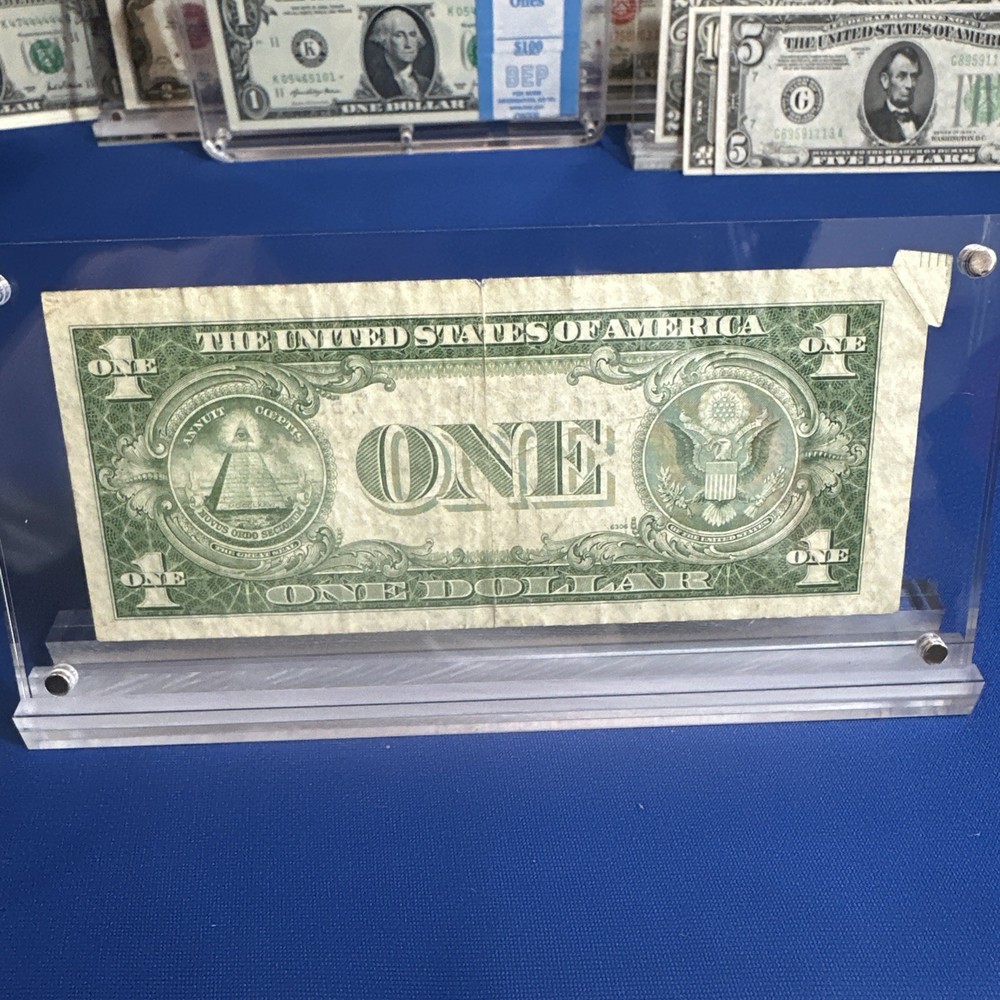 1935E $1 Bill - Cutting Error ! MAJOR MULTI-ERROR NOTE! 1