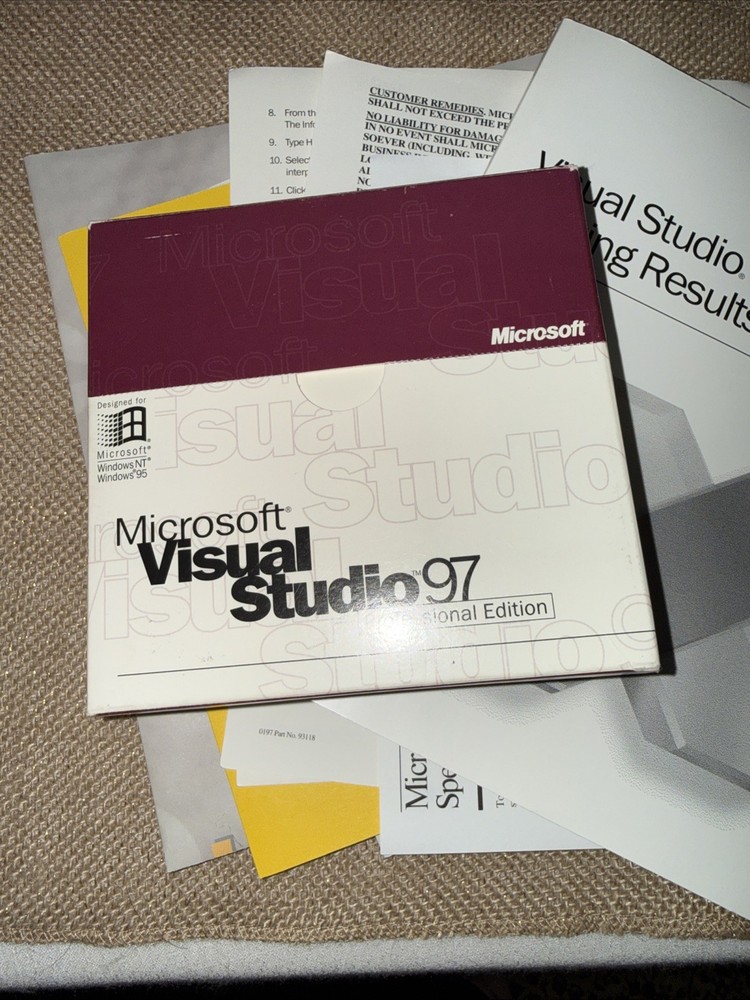 Microsoft Visual Studio 97 Professional Edition CD Disc W/ Key