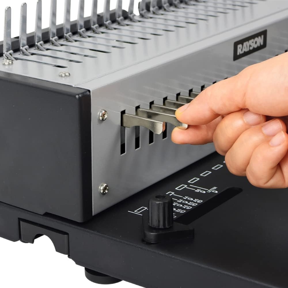 Rayson SD-1501A21 Binding Machine with Combs Set - 21 Hole / 200 Sheets Comb ...