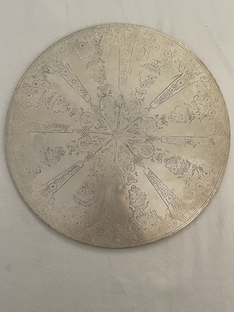 Vintage EPB Silverplate Ornate Trivet / Hot Pads Swedish Heat Resistant Durable