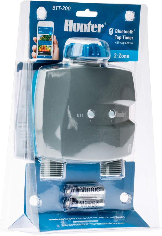 Hunter BTT Bluetooth Hose Timer, 2-Zone Smart Irrigation Controller, App Control