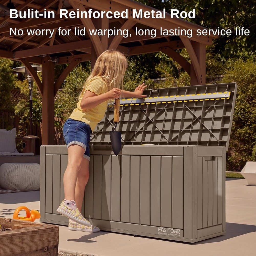 Modern 60 Gallon Waterproof Deck Box – Versatile Storage & Seating Solution