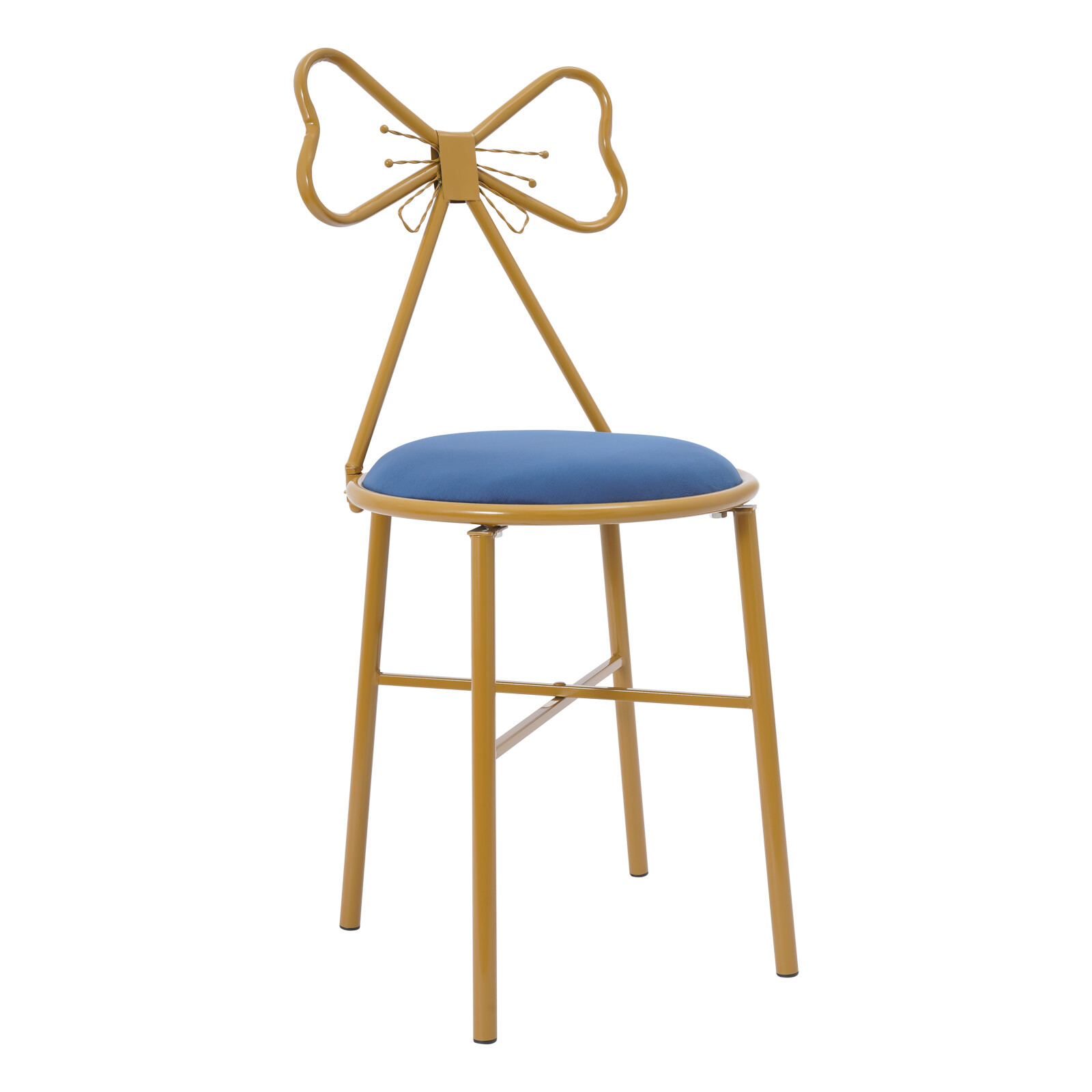 Elegant Butterfly Backrest Chair - Velvet Vanity & Dining Stool