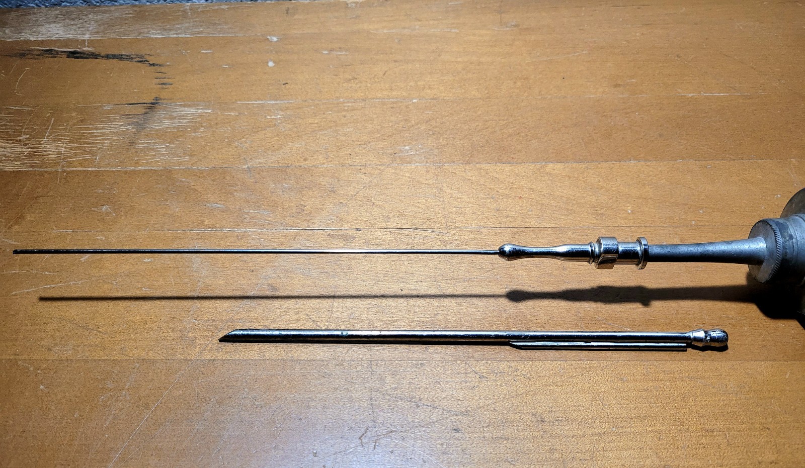 Antique 1830's Pewter Medical Embalming Syringe Medical Oddities Large Needle