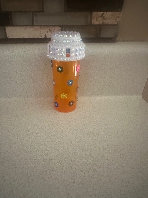 Rhinestone Bling Pill Bottle Container