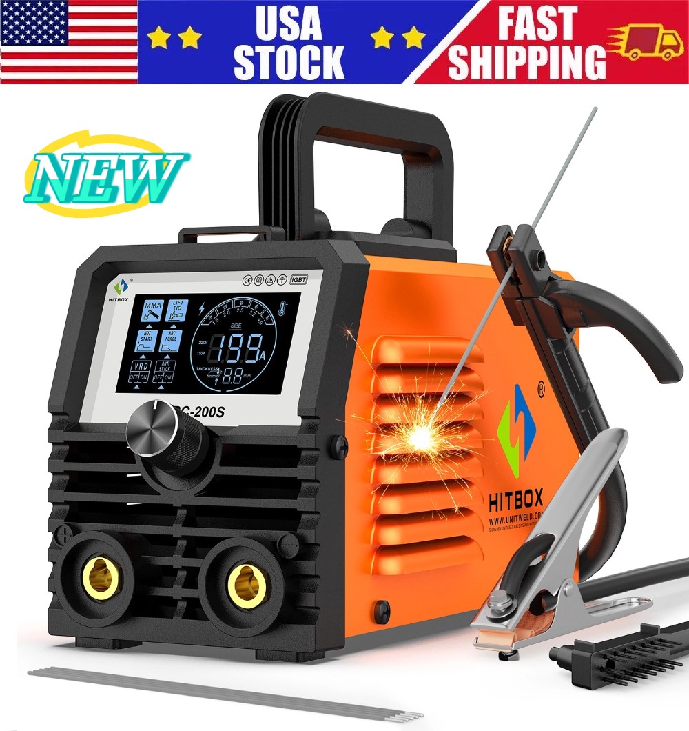 HITBOX 200A 2-in-1 Stick Welder 110V  ARC MMA Lift TIG Welding Machine HOOME DIY
