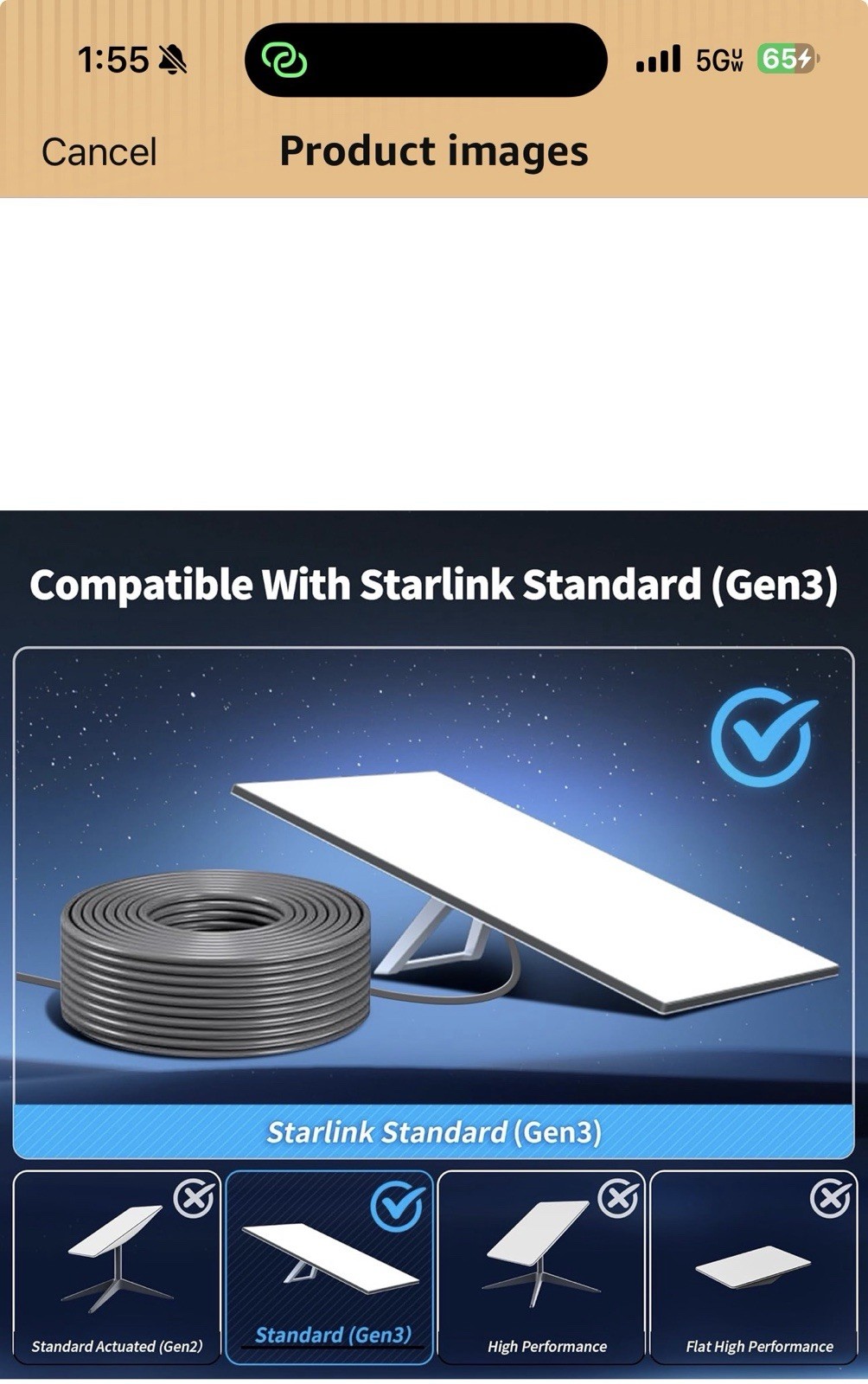 Starlink Gen 3 Cable 150 Feet Waterproof V3 Cable for Starlink