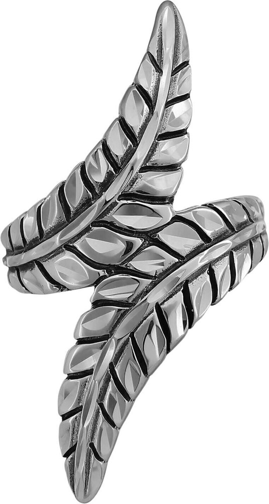Diamond Cut Wrapped Feathers Ring