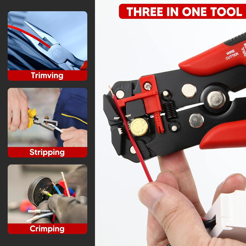 YIYITOOLS Wire Stripping Tool, Self-Adjusting 8-Inch Automatic Wire Stripper/Cut