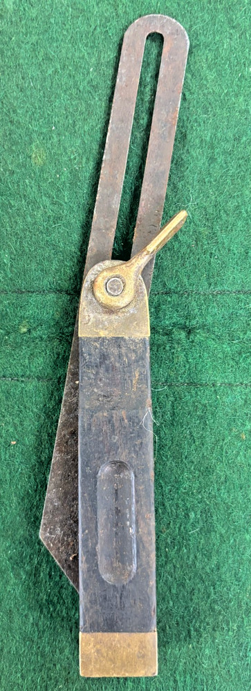 Vintage Brass & Ebony Sliding Bevel