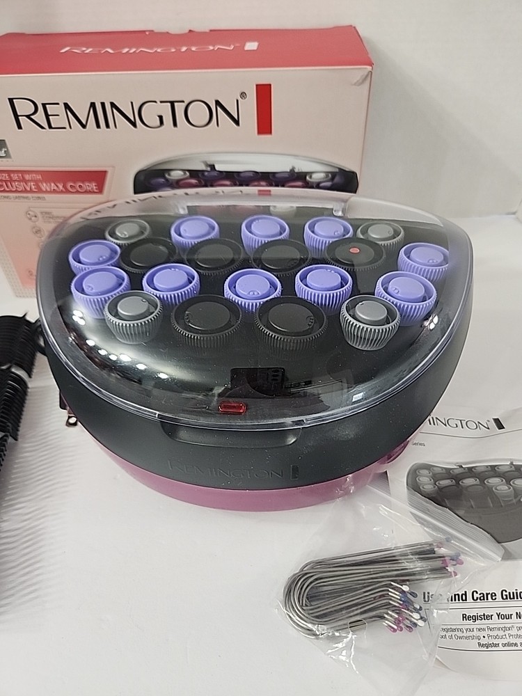REMINGTON Full Size Set 20 Rollers Ionic Style Hot Curlers Wax Core With Clips