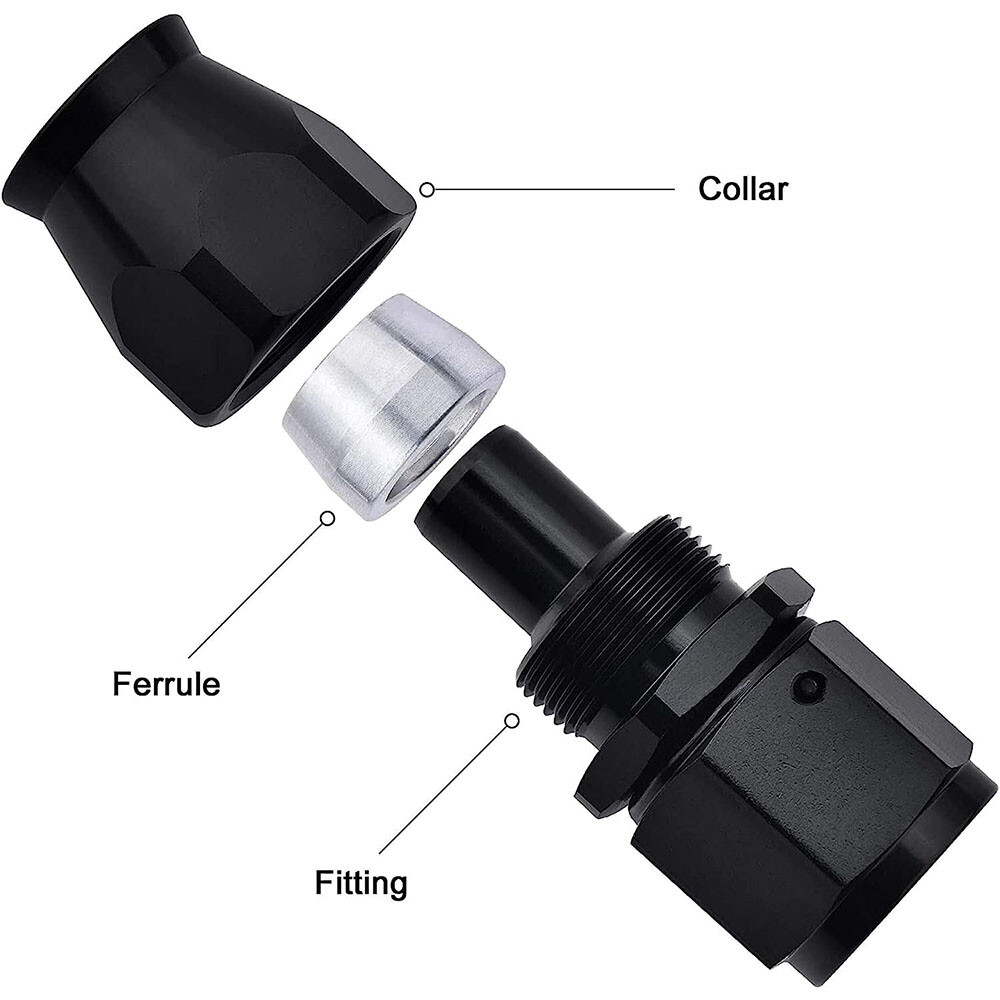 6-12PCS 4AN 6AN 8AN 10AN 12AN PTFE Fuel Oil Gas Hose End Fittings Adapter Kit