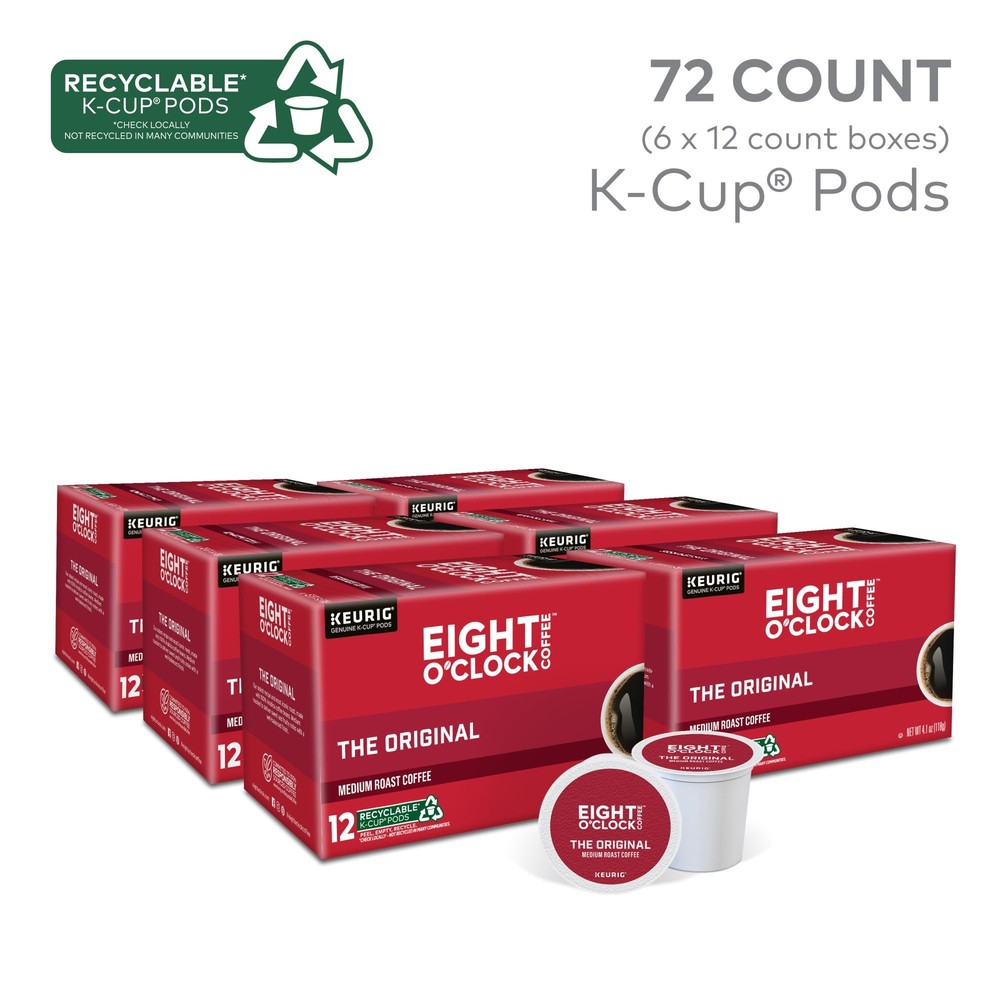 Eight O'Clock Coffee Medium Roast K-Cup Pods 72 Count