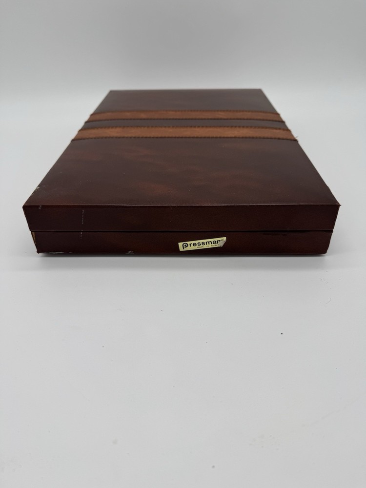 Vintage Pressman Backgammon Set Portable Leatherette Case