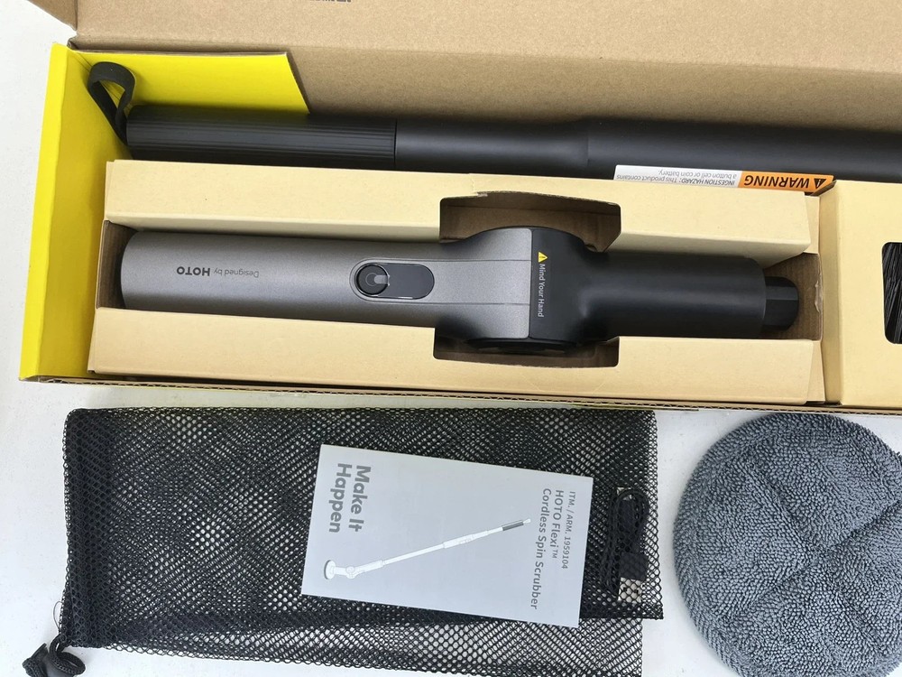 HOTO Flexi Cordless Spin Scrubber with Telescoping Handle & Multi-Surface Brush