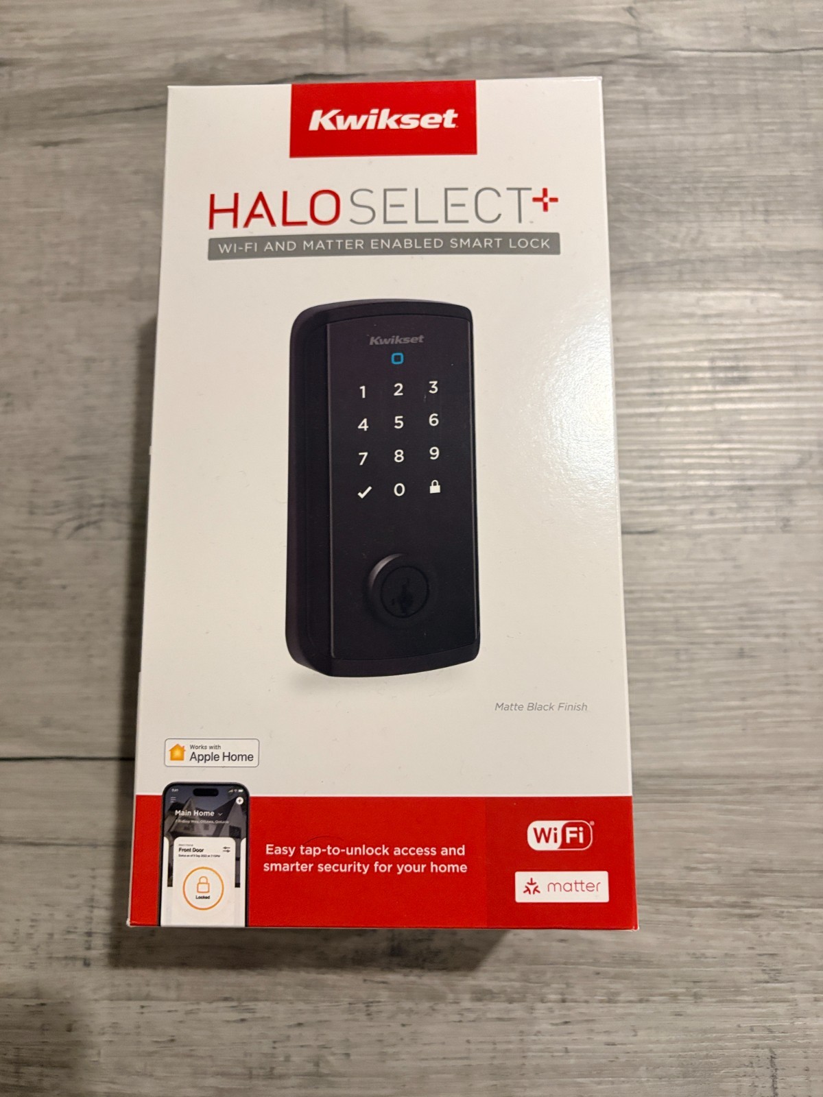 Kwikset Halo Select Plus Wi-Fi Matter Smart Lock Apple Home Keys - Matte Black
