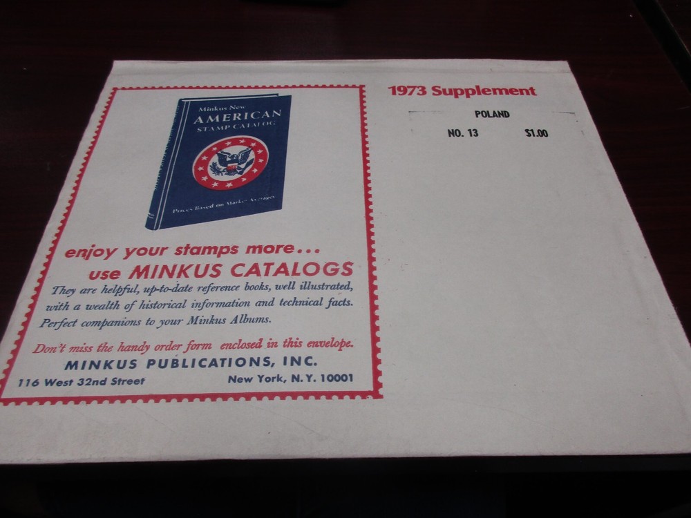 "MINKUS"  ALBUM PAGES  1973  SUPPLEMENT  POLAND  #13    W/FREE SHIPPING!!!