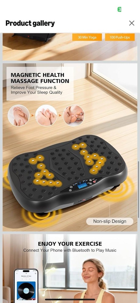 Vibration Plate Exercise Machine, 3 Workout Modes & 120-Level Vibration Platf...