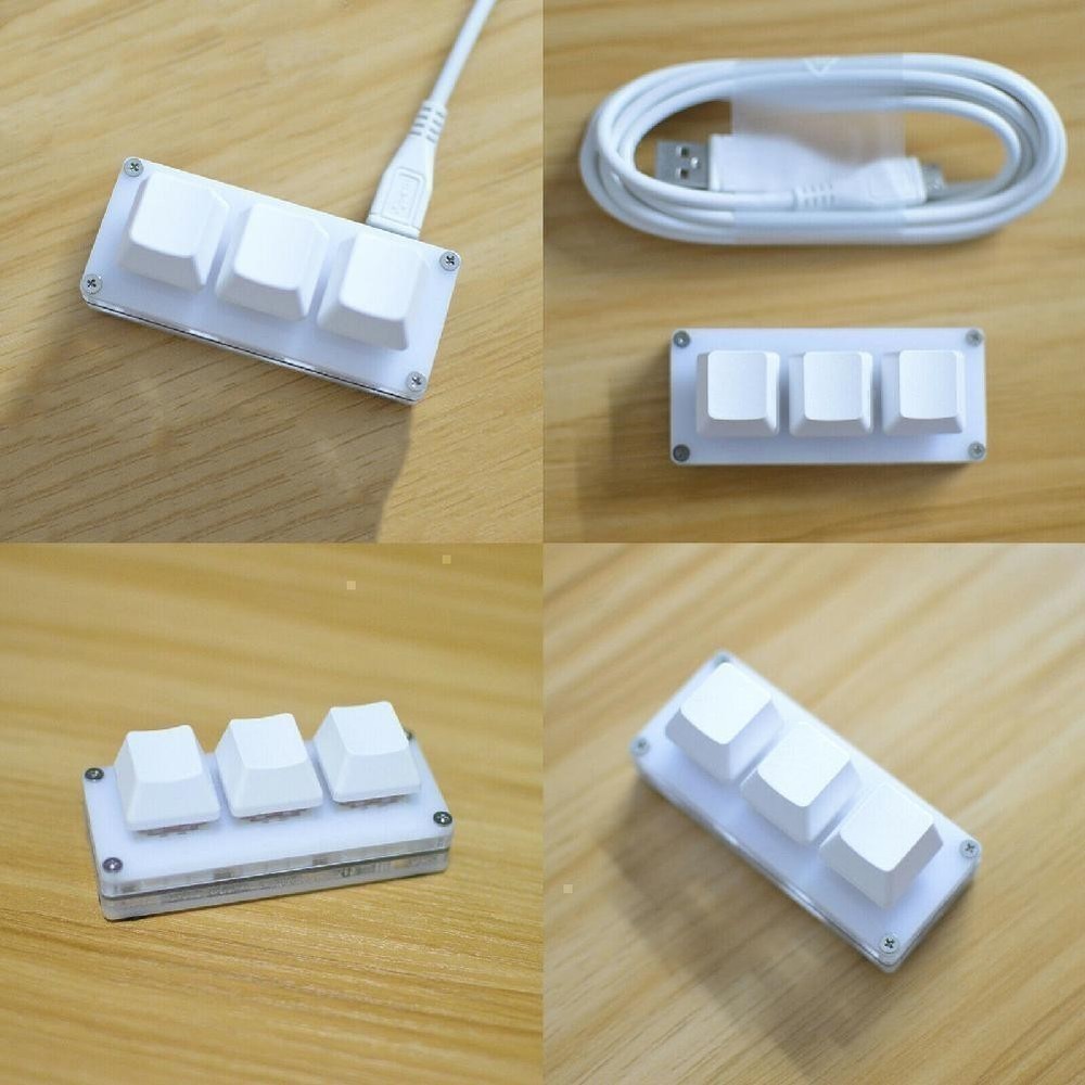 3-key Keypad Gaming Keyboard Programming Macro Mechanical With 1.5m Data Cable