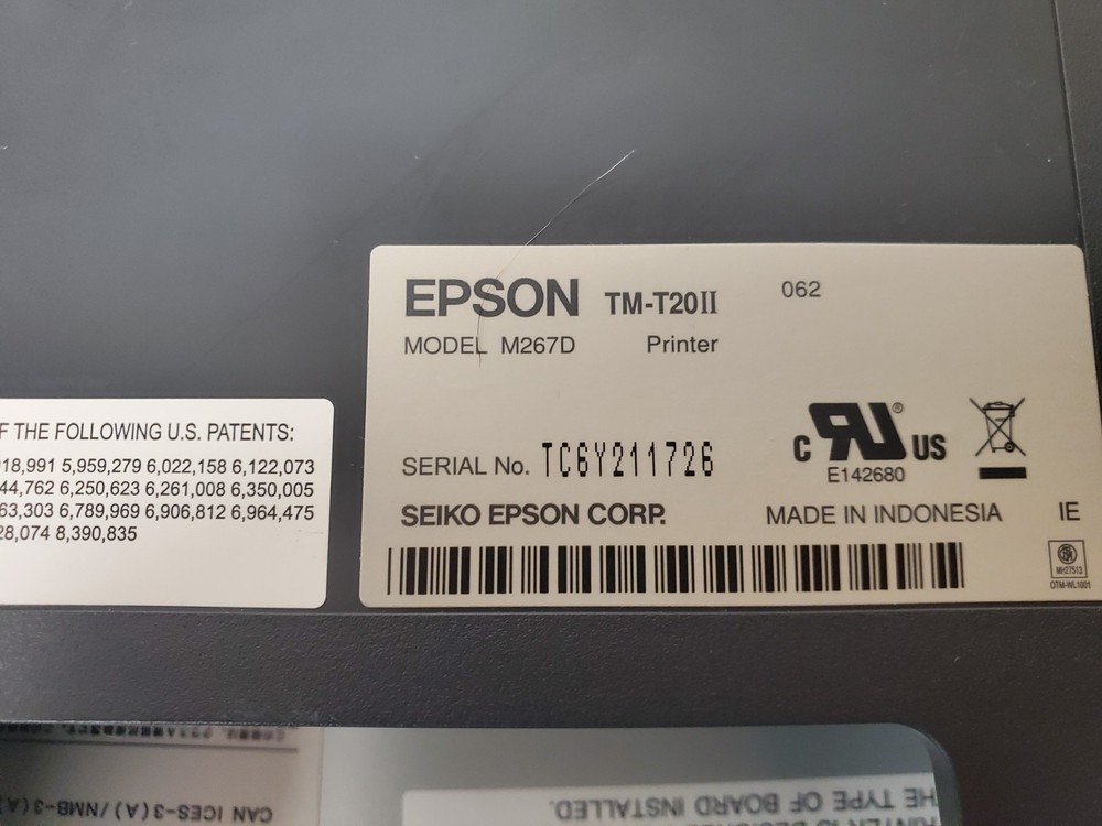 Epson TM-T20II with both USB +Serial Receipt Printer for kitchen restaurant