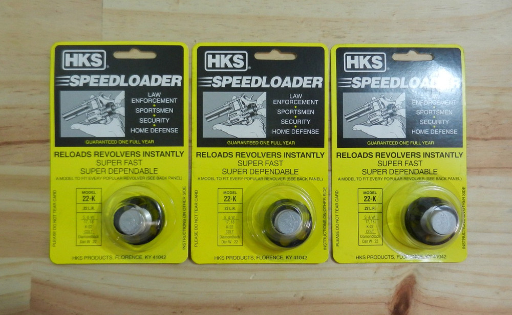 HKS Speedloader;  22-K;  6-Shot;  22 LR;  3 Pack;  Fast & Dependable