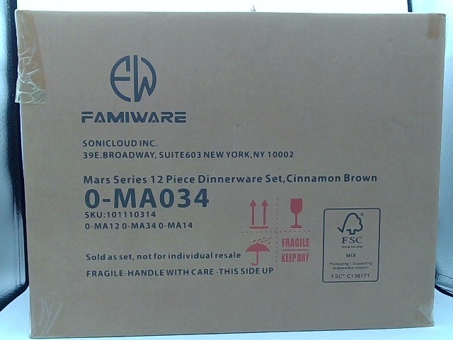 Famiware Mars Plates And Bowls Dinnerware, Cinnamon Brown