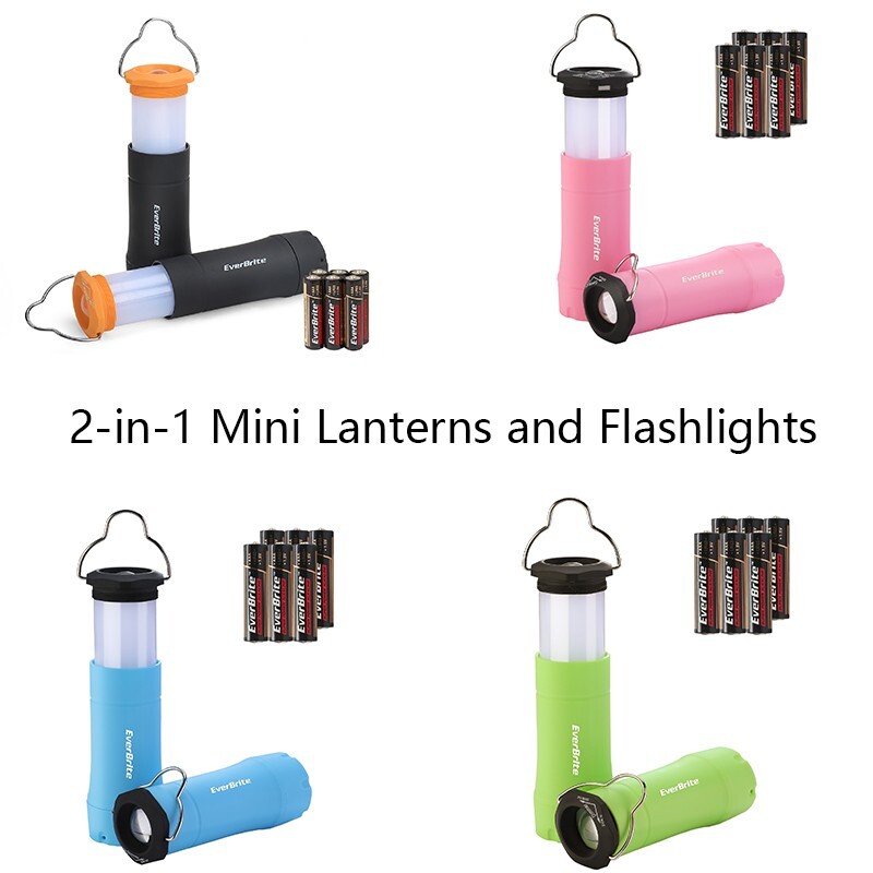 2-in-1 Mini Lanterns and Flashlights Zoomable Flashlight Lantern Combo w/3 Modes